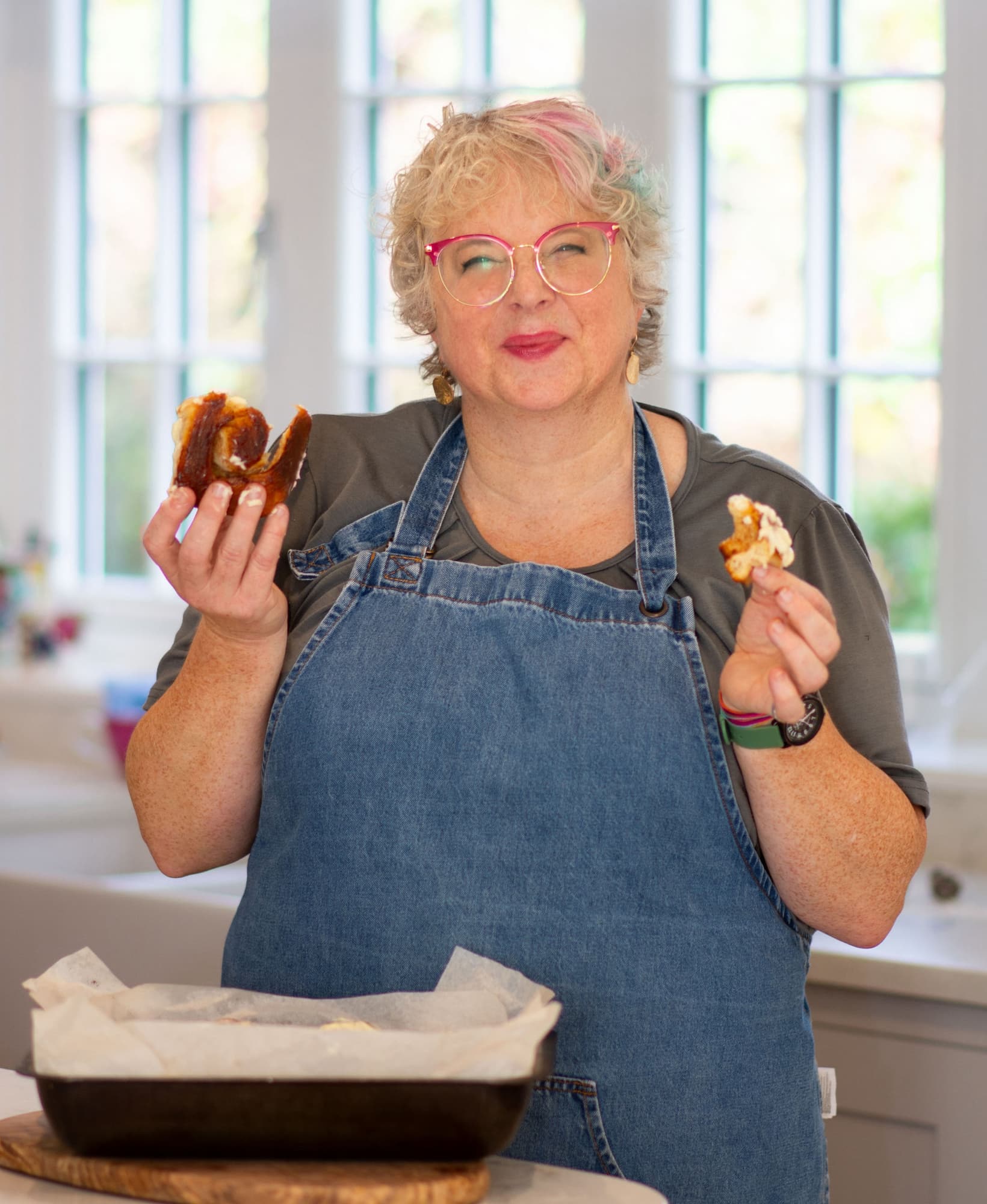 Tamsin enjoying her cooking