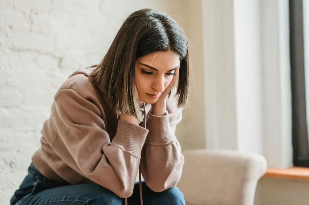 Woman looking depressed
